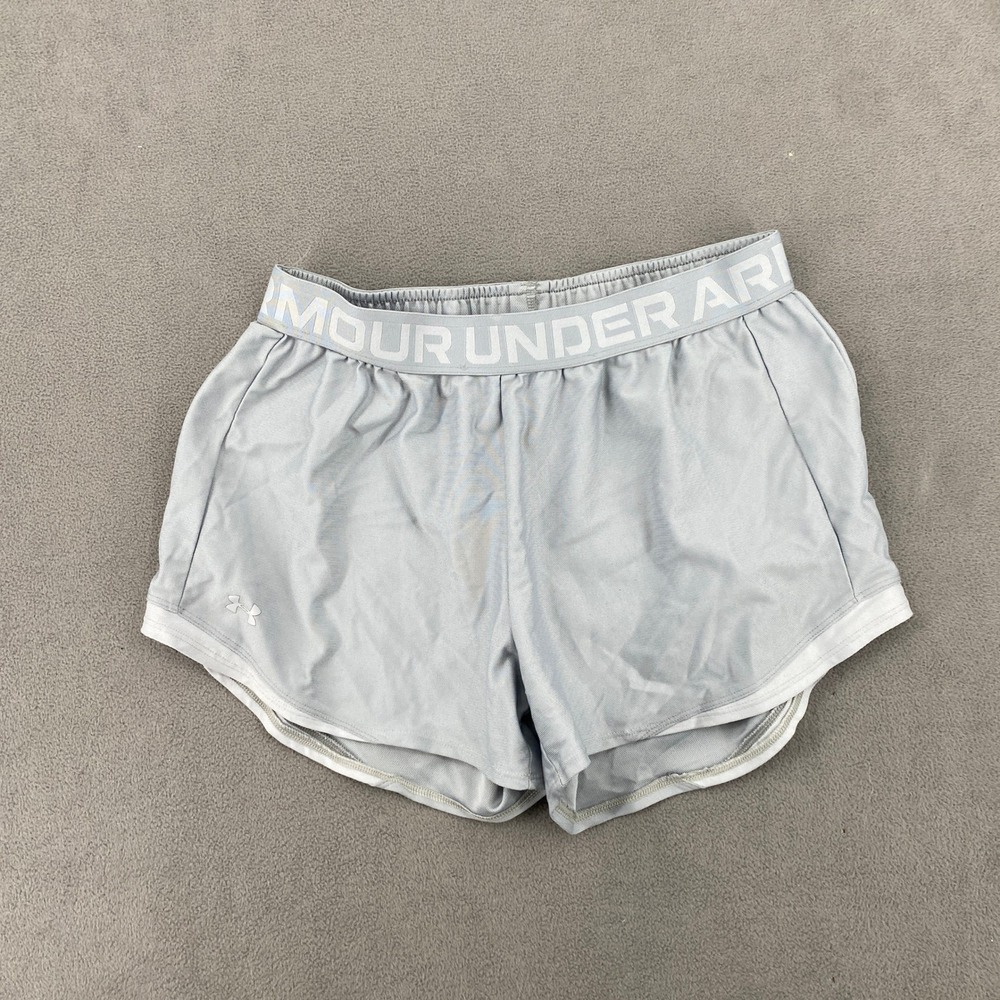 Under Armour Play Up 3.0 Gray Athletic Running Shorts Womens Medium